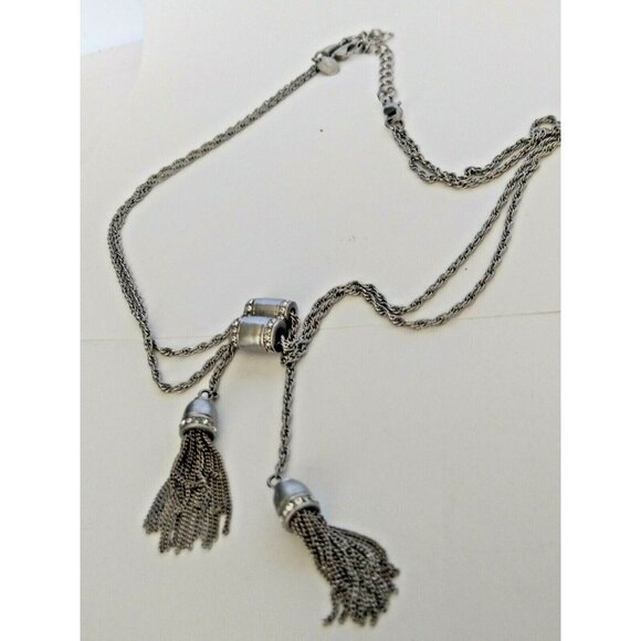Lia Sophia Kiam Family Collection Silver Tone "Curtain call" NECKLACE" 17-20" - Picture 2 of 9